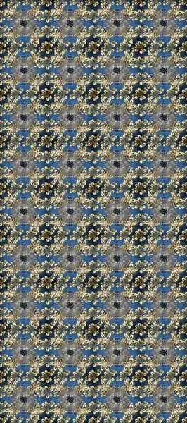 Gri, bej ve mavi renklerde, altın elementlerle kusursuz klasik desen. Noel, kar tanesi, yeni yıl 2019.