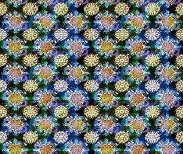 Mavi renkli çiçek desenli çizim. Suluboya tarzında mavi renkte çiçekler.