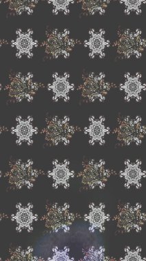 Taslak dekoratif arka plan, çiçek mandala. Çiçek. Raster illüstrasyonu. Gri renklerde.