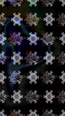 Raster illüstrasyonundaki çiçek desenli çizim. Siyah renkte çiçekler.