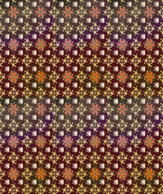 Çiçek desenli raster, kahverengi ve mor çizgi grafik desenli soyut raster arkaplan. Modern stil dokusu.