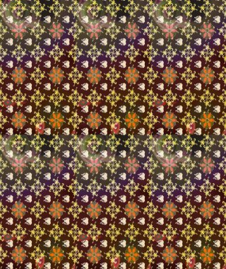 Renkli Yaz Temalı eskiz kalıbı. Kahverengi renkli çiçekler. Raster Illustrasyon 'daki Çiçek Deseni' nin son moda çizimi. Düz Çiçek Elementleri Tasarımı.