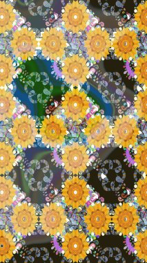 Bahar çiçekleriyle güzel bir çiçek deseni çizmişsin. Güzel kumaş deseni. Raster illüstrasyonu.