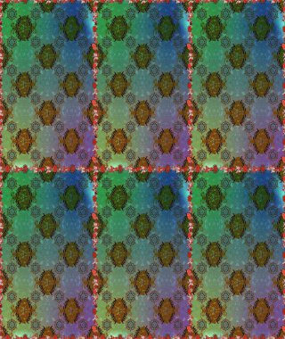 Renkli Bahar Temalı Kusursuz Arkaplan. Süslü kumaş deseni. Düz Çiçek Elementleri Tasarımı. Raster illüstrasyonunda kusursuz çiçek deseni.