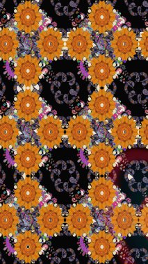 Tomurcukları çiçek olan sevimli bir çiçek deseni. Eskiz geçmişi. Raster illüstrasyonu. Kumaş, tekstil, duvar kağıdı baskısı için. Eski usul. Raster..