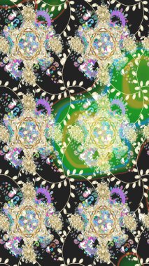 Renkli Yaz Temalı eskiz kalıbı. Raster illüstrasyonundaki çiçek desenli çizim. Düz Çiçek Elementleri Tasarımı. Gri renkli çiçekler.