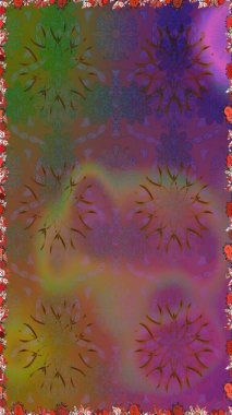 Sevimli çiçek raster deseni. Renkli Bahar Temalı Kusursuz Arkaplan. Düz Çiçek Elementleri Tasarımı. Kahverengi ve mor renkte çiçekler.