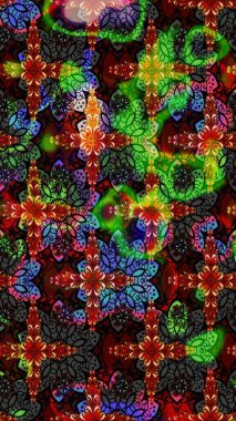 Raster illüstrasyonu. Siyah renkli çiçekler. Küçük çiçekte sevimli çiçek deseni var..