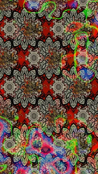 Raster. Tomurcukları çiçek olan sevimli bir çiçek deseni. Eski usul. Kumaş, tekstil, duvar kağıdı baskısı için. Eskiz geçmişi. Raster illüstrasyonu.