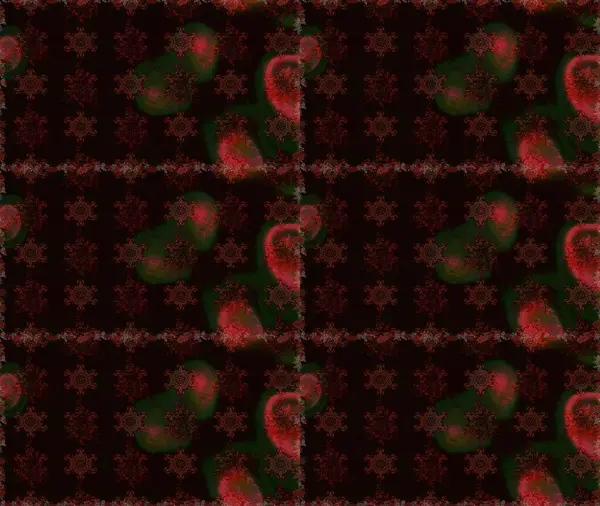 On black and brown backdrop. Cute floral background for textile, fabric, wrapping, scrapbooking. Childish design. Raster seamless pattern with hand drawn doodle flowers.