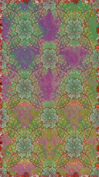 Tişörtsüz arka plan deseni. Tropik çiçekler. Yeşil ve nötr renkte çiçekler.