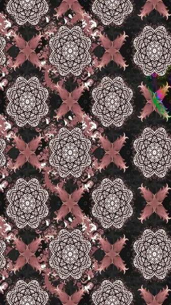 Klasik çiçek tasarımı elementleri. Gri kıvırcık çiçekler gri renkte şekillenir. Raster illüstrasyonu.