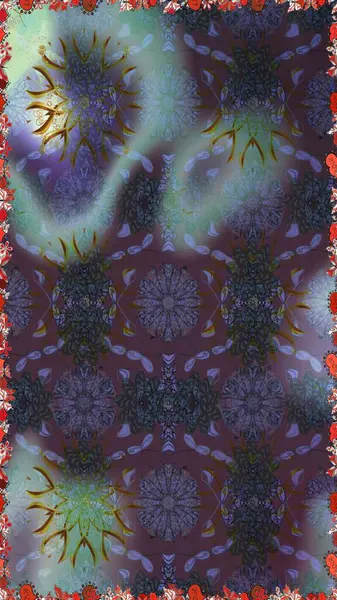 Organik motif arka planı. Raster illüstrasyonu. Kusursuz desen. Ultraviyole kumaş deseni.