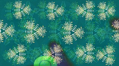 Vadinin mavi renkli çiçekleri. Çiçeksel çizim kalıbının çizimi.