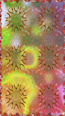 Sevimli çiçek raster deseni. Düz Çiçek Elementleri Tasarımı. Renkli Bahar Temalı Kusursuz Arkaplan. Kahverengi ve nötr renkte çiçekler.