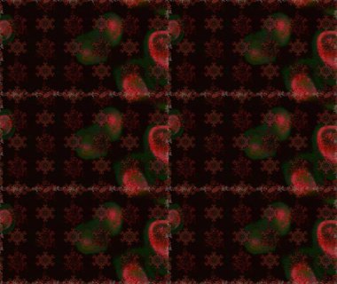 On black and brown backdrop. Cute floral background for textile, fabric, wrapping, scrapbooking. Childish design. Raster seamless pattern with hand drawn doodle flowers.