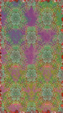 Tişörtsüz arka plan deseni. Tropik çiçekler. Yeşil ve nötr renkte çiçekler.