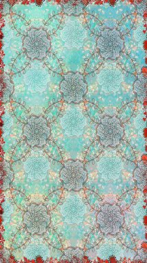 Renkli grunge, koloni çiçekleri ile soyut bir arka plan oluşturur. İşlemeli çiçekli, dikişsiz desen. İzler, kumaş, duvar kağıtları, tekstil için raster dokusu.