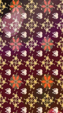 Mor ve kahverengi renkte çiçekler. Raster illüstrasyonunda çiçek deseni çizimi.