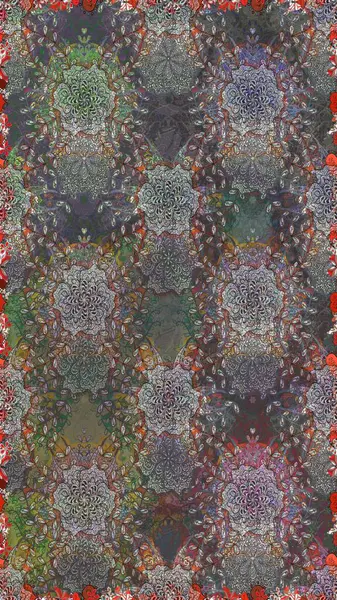 Raster dikişsiz çiçek deseni. Vadinin çiçekleri gri ve kahverengi renklerde.