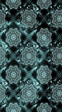 El yapımı çiçek ve bitki koleksiyonu. Raster illüstrasyonu. Robot resim tarzı mavi renkler. Şirin karalamalı çiçek desenli çizim. Raster illüstrasyonu.