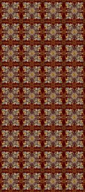 Raster illüstrasyonu. Geleneksel oryantasyon süsü. Klasik klasik klasik arka plan. Kahverengi, kırmızı ve bej renklerde altın elementlerle kusursuz desen. Kusursuz klasik raster altın desenli.