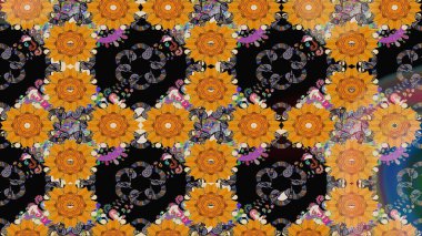 Güzel eskiz şekli. Renkli Yaz Temalı eskiz kalıbı. Yazdır. Raster çiçekli arka plan. Düz Çiçek Elementleri Tasarımı. Şirin kumaş deseni.