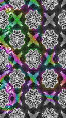 Sketch Floral Pattern in Raster illustration. Fancy fabric pattern. Colour Spring Theme sketch pattern Background. Flat Flower Elements Design.