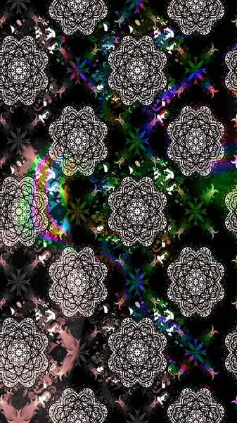 Oldukça eski bir besin torbası deseni, küçük siyah renkte, çiçekler. Millefleur 'lar. Tekstil, kumaş, kapaklar, duvar kağıtları, baskı, paket, koleksiyon defteri, örgü, dekupaj için çiçek arkaplanı..