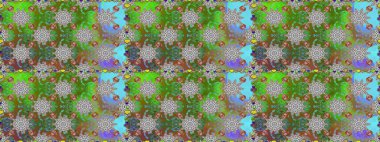 Yumuşak, bahar çiçekli arka plan. Çiçekli karalama şeklinde Raster çiçek deseni. Yeşil ve gri renkte çiçekler.