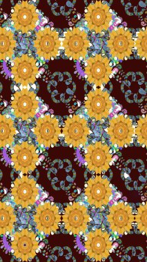 Kızılderili desenli desenli desenli şal deseni. Etnik Mandala süsü. Raster Henna dövme stili. Tekstil, tebrik kartı, boyama kitabı, telefon kılıfı baskısı için kullanılabilir.