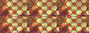 Kahverengi ve bej renkli çiçekler. Raster illüstrasyonu. Şirin çiçek elementleri. Kusursuz..