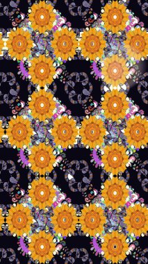 Klasik çiçek desenli. Paketleme, tekstil, duvar kâğıdı için çiçek eskizi. Yumuşak fayans. Raster 'ın taze dokusu. Yumuşak pamuk tasarımı.