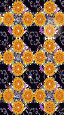 Klasik çiçek desenli. Paketleme, tekstil, duvar kâğıdı için çiçek eskizi. Yumuşak fayans. Raster 'ın taze dokusu. Yumuşak pamuk tasarımı.