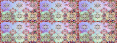 Renkli Bahar Temalı Kusursuz Arkaplan. Karalama çiçeği. Zentangle soyut çiçekleri. Raster illüstrasyonu. Güzel kumaş deseni. Düz Çiçek Elementleri Tasarımı.