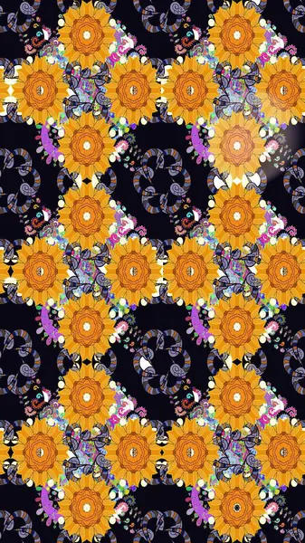 Klasik çiçek desenli. Paketleme, tekstil, duvar kâğıdı için çiçek eskizi. Yumuşak fayans. Raster 'ın taze dokusu. Yumuşak pamuk tasarımı.