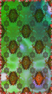 Çiçek deseni. Renkli Bahar Temalı Kusursuz Arkaplan. Düz Çiçek Elementleri Tasarımı. Raster illüstrasyonu. Kusursuz Chichi kumaş deseni..