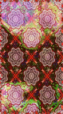 Modern, kahverengi raster arka plan duvar kâğıdı illüstrasyonu, klasik çizgili, desenli desenli çiçekler, çiçekli süsler. Çiçekli el, pürüzsüz desen..