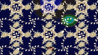 Raster illüstrasyonu. Çiçek desenli çizim. Siyah renklerde Asya tekstili.