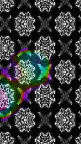 Raster düz çiçek çizim deseni. Hediye ambalaj kağıdı, tebrik kartları, posterler ve pankart tasarımı. Siyah renkte çiçekler.