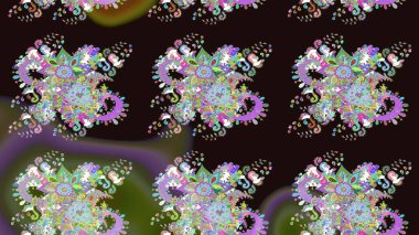 Renkli Bahar Teması eskiz kalıbı. Gri renkli şirin çiçek deseni. Raster Modaya uygun kumaş deseni. Düz Çiçek Elementleri Tasarımı.