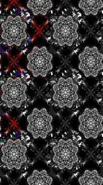 Çiçek desenli eskiz, darbeler, sıçramalar, yaz çiçekleri. Siyah renkli çiçekler. Raster illüstrasyonu.