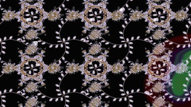 Raster Güzel kumaş deseni. Raster suluboya deseni, narin çiçekler, siyah çiçekler, tebrik kartı şablonu..