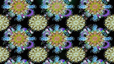 Siyah ve nötr renklerde çiçekler. Raster düz çiçekleri pürüzsüz desen. Tasarım hediye paketi, tebrik kartları, posterler ve afiş tasarımı.