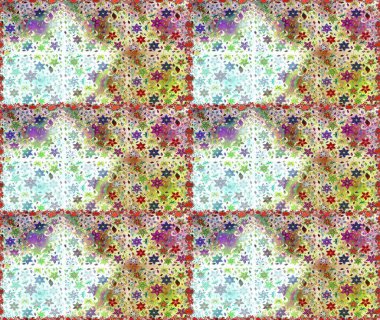 Çiçekli karalama şeklinde Raster çiçek deseni. Tarafsız renklerde çiçekler. Yumuşak, yaz çiçekli arka plan.