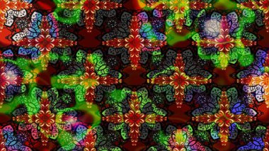 Yeşil renkli çiçekler. Raster düz çiçek çizim deseni. Tasarım hediye paketi, tebrik kartları, posterler ve afiş tasarımı.