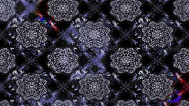 Çiçek ve yapraklı çiçek deseni. Küçük çiçekli şirin bir desen. Raster illüstrasyonu.