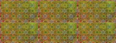 Çiçekli karalama şeklinde Raster çiçek deseni. Nazik, narin çiçek arkaplanı. Yeşil ve kahverengi renkte çiçekler.