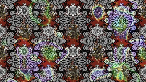 Güzel kumaş deseni. Küçük çiçekteki sevimli çiçek deseni. Güzel karalamalı çiçek desenli çizim. Raster illüstrasyonu.