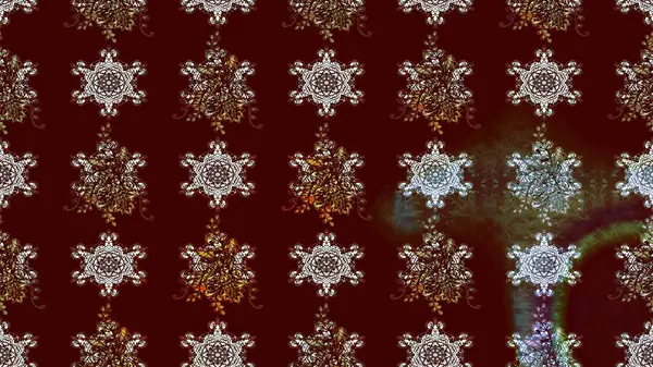 Kahverengi renkler ve parlak çiçekler üzerine soyut çizim deseni. Çiçeksel elementlerle süslenmiş zarif raster dokusu. Küçük çiçekte şirin bir çiçek deseni var..